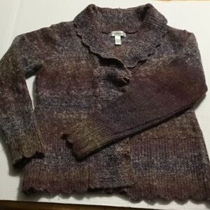 DRESS BARN Large V-Neck Short Waist Purple Cardigan Sweater